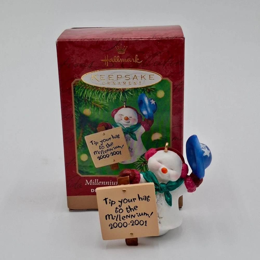 Hallmark Keepsake Millennium Snowma'am Ornament 2000 Snowman New Year Boxed